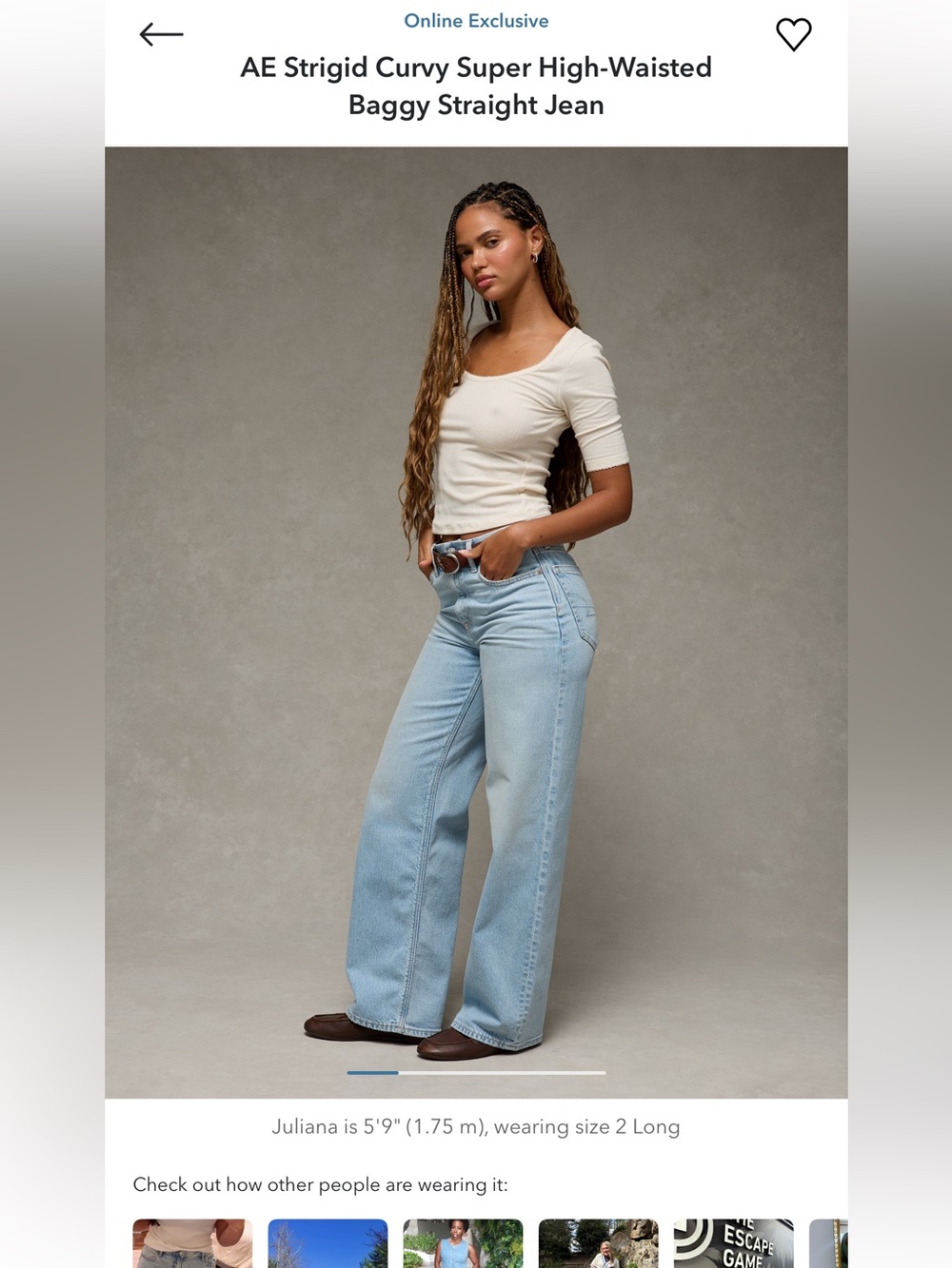 American Eagle Outfitters Light Blue Wide Leg Jeans